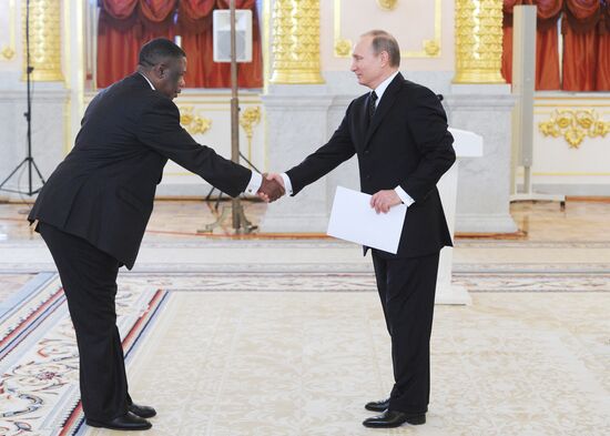 Russian President Vladimir Putin receives credentials from ambassadors of 15 countries