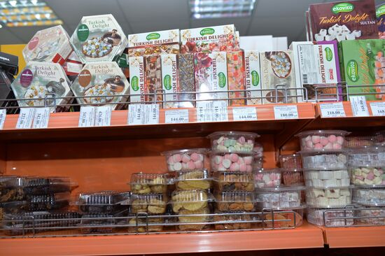 Sale of Turkish products in Grozny shops