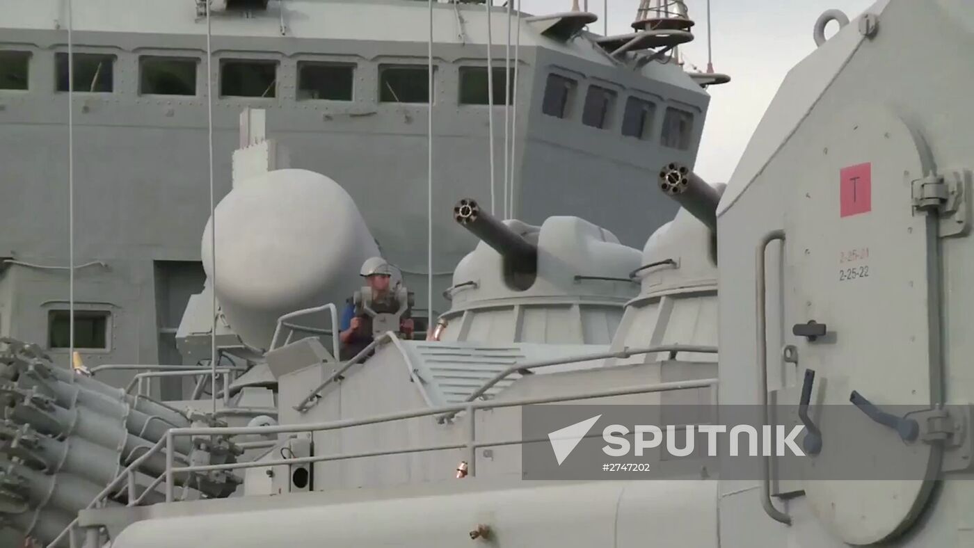 Guided Missile Cruiser Moskva arrives to defend Latakia