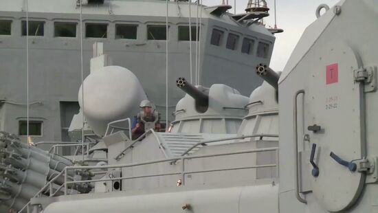 Guided Missile Cruiser Moskva arrives to defend Latakia