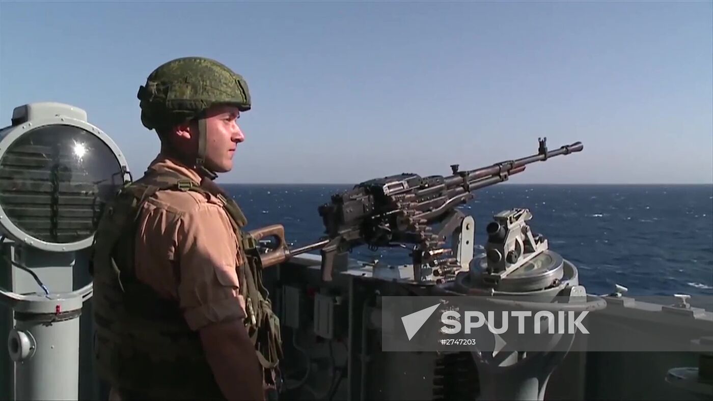 Guided Missile Cruiser Moskva arrives to defend Latakia