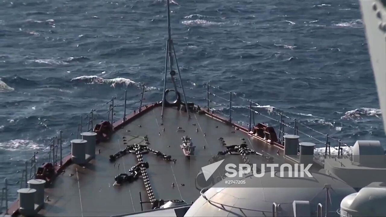 Guided Missile Cruiser Moskva arrives to defend Latakia