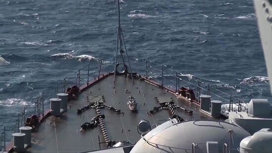 Guided Missile Cruiser Moskva arrives to defend Latakia