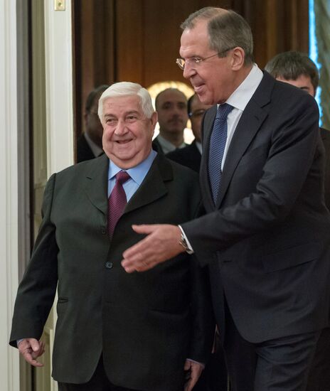 Foreign Minister Sergei Lavrov meets with Syrian counterpart, Walid al-Muallem