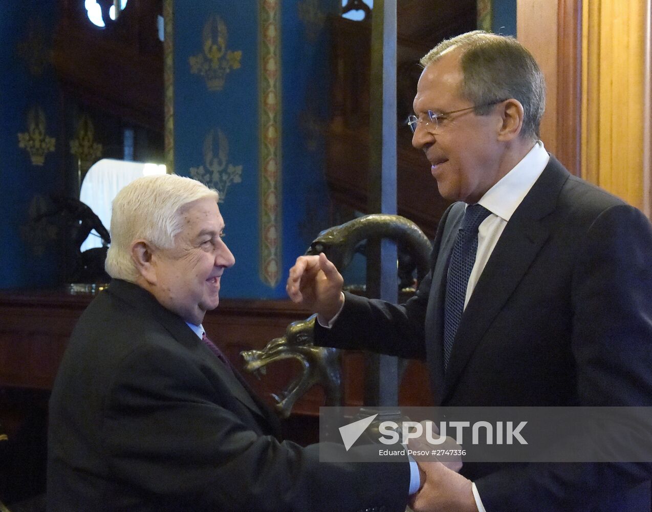 Foreign Minister Sergei Lavrov meets with Syrian counterpart, Walid al-Muallem
