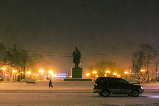 Snow storm in Sakhalin