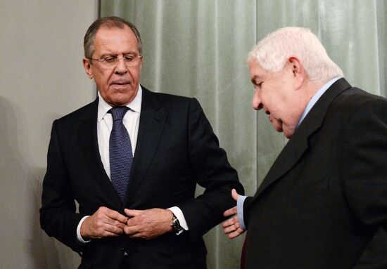 Foreign Minister Sergei Lavrov meets with Syrian counterpart, Walid al-Muallem