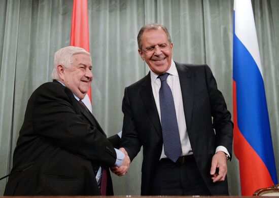 Foreign Minister Sergei Lavrov meets with Syrian Foreign Minister Walid Muallem