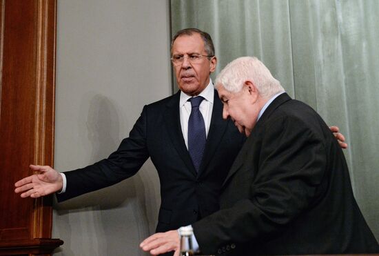 Foreign Minister Sergei Lavrov meets with Syrian Foreign Minister Walid Muallem