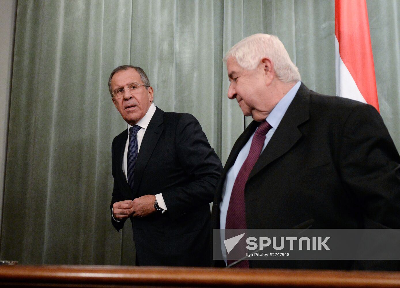 Foreign Minister Sergei Lavrov meets with Syrian Foreign Minister Walid Muallem