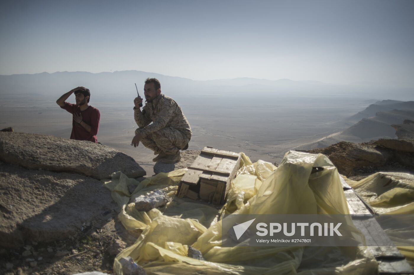 Forward positions of Syrian Armed Forces fighters near Palmyra