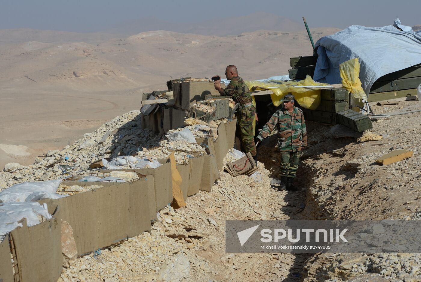 Forward positions of Syrian Armed Forces fighters near Palmyra