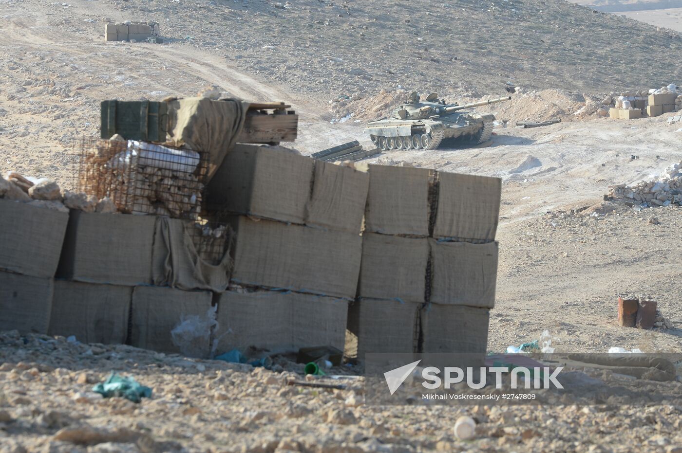 Forward positions of Syrian Armed Forces fighters near Palmyra