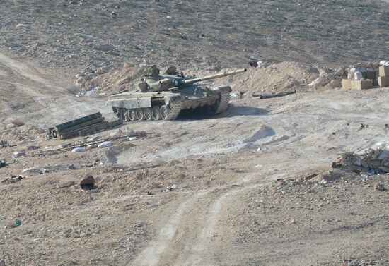 Forward positions of Syrian Armed Forces fighters near Palmyra