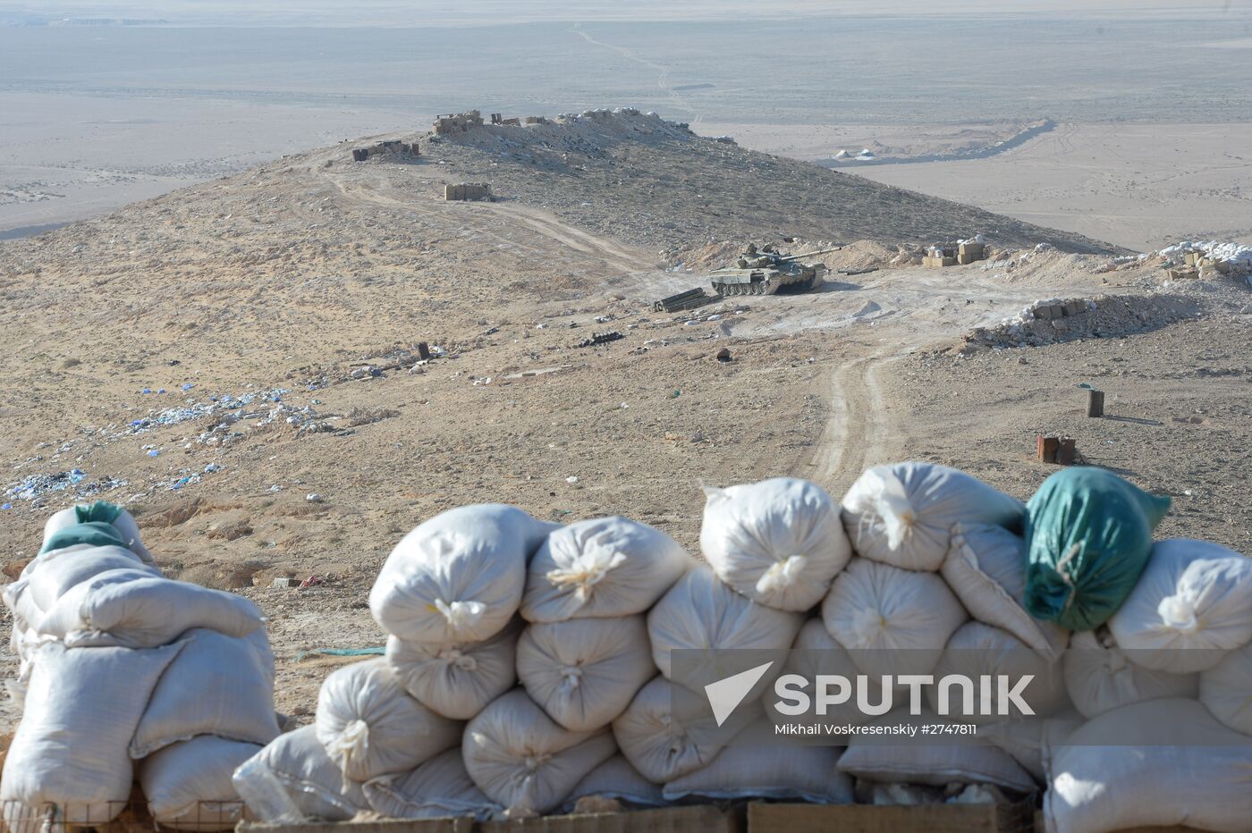 Forward positions of Syrian Armed Forces fighters near Palmyra