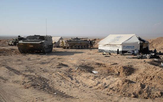 Forward positions of Syrian Armed Forces fighters near Palmyra