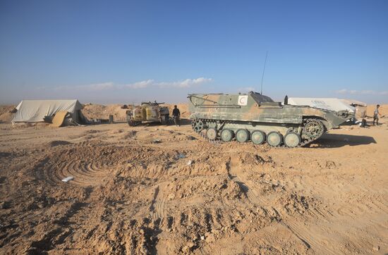 Forward positions of Syrian Armed Forces fighters near Palmyra