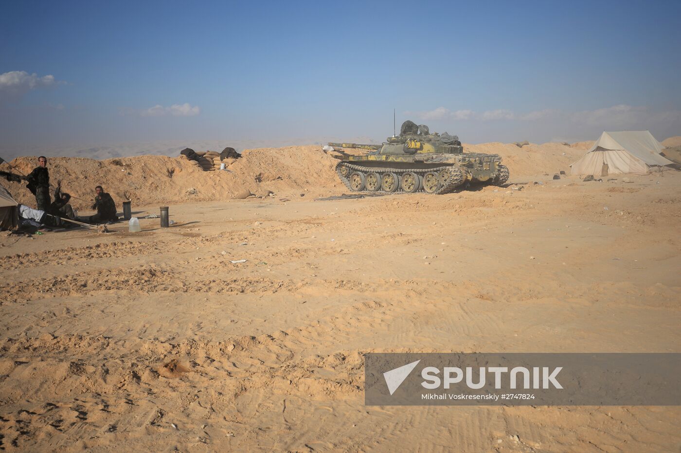 Forward positions of Syrian Armed Forces fighters near Palmyra