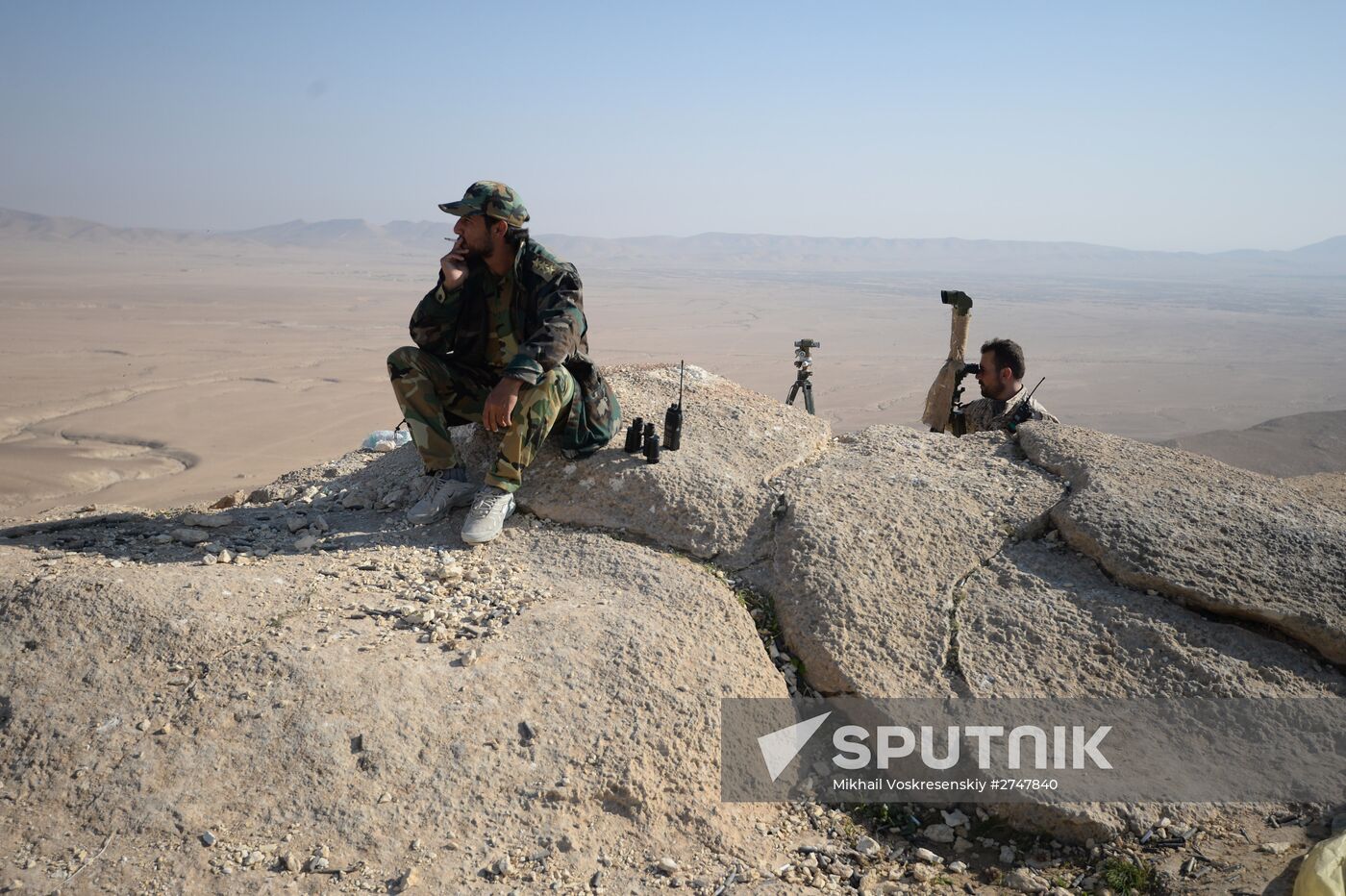Forward positions of Syrian Armed Forces fighters near Palmyra