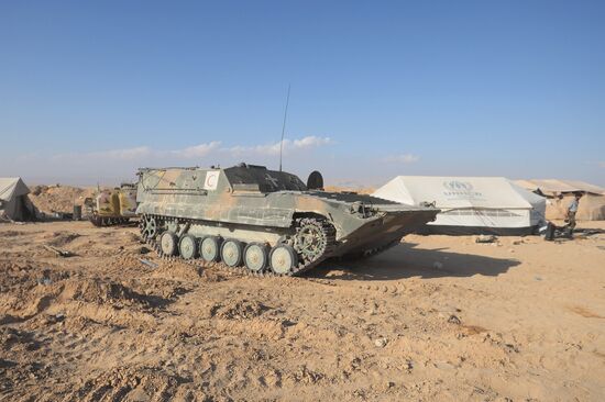 Forward positions of Syrian Armed Forces fighters near Palmyra