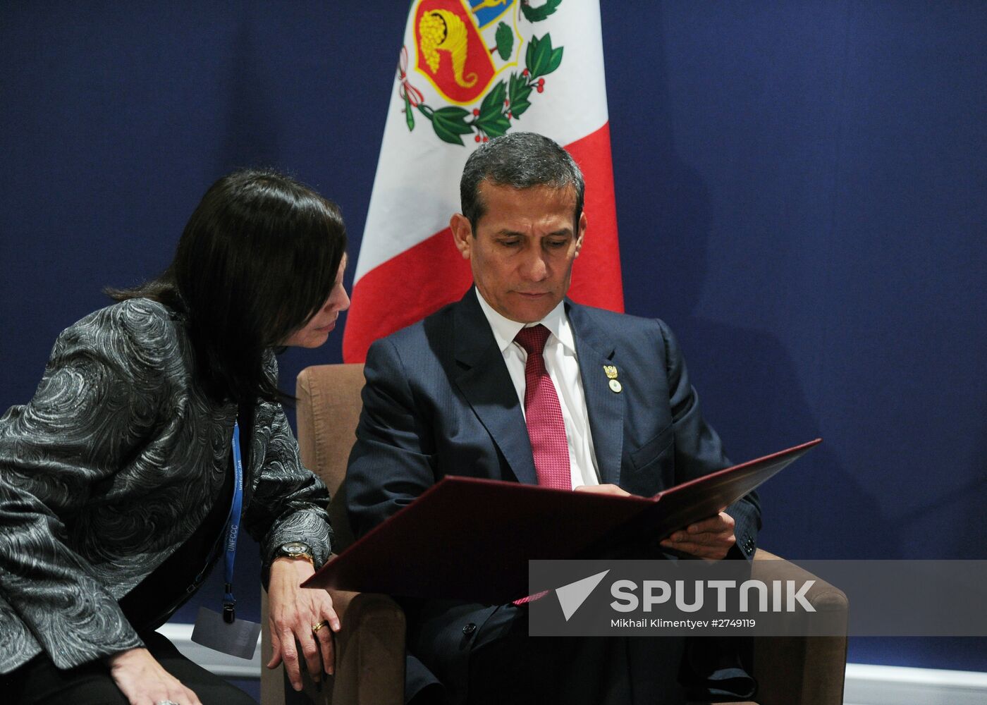 November 30, 2015. President of Peru Ollanta Humala Tasso during his meeting with Russian President Vladimir Putin in Paris. Location: France, Paris. Author: Mikhail Klimentyev/Sputnik. President Vladimir Putin visits French Republic