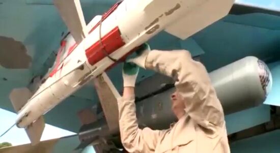 Russia's Su-34 jets carry air-to-air missiles in Syria