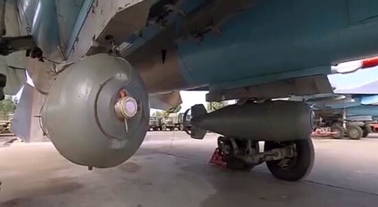 Sukhoi Su-34 Fullback fighter-bombers prepare for and fly combat missions