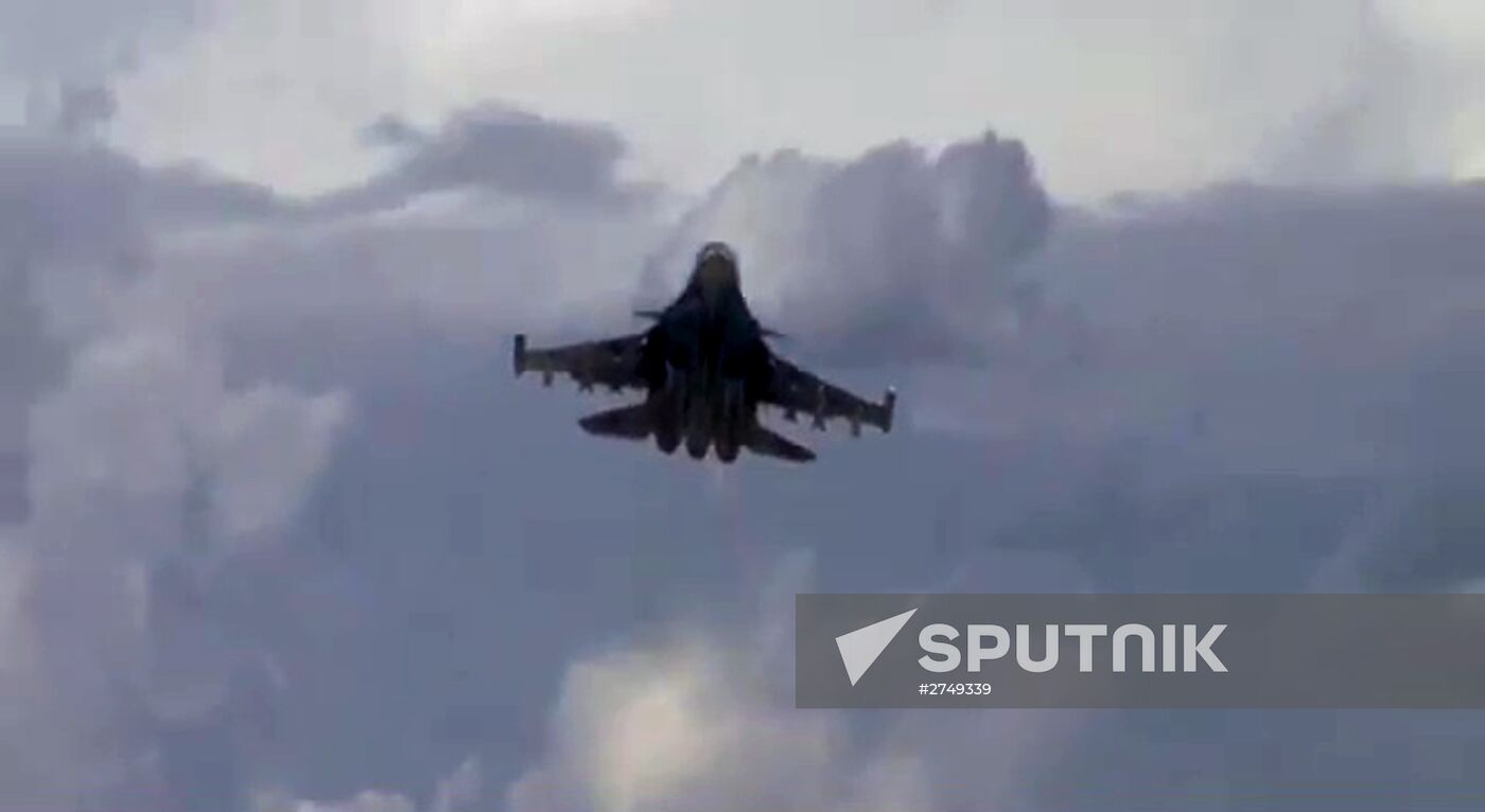Sukhoi Su-34 Fullback fighter-bombers prepare for and fly combat missions