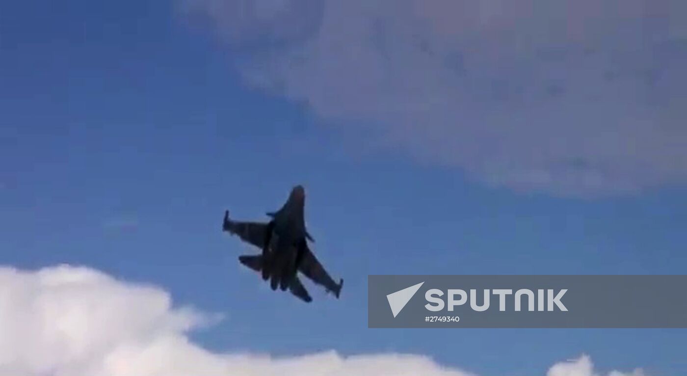 Russian SU-34 warplanes with air-to-air missiles get ready for mission, fly sortie in Syria