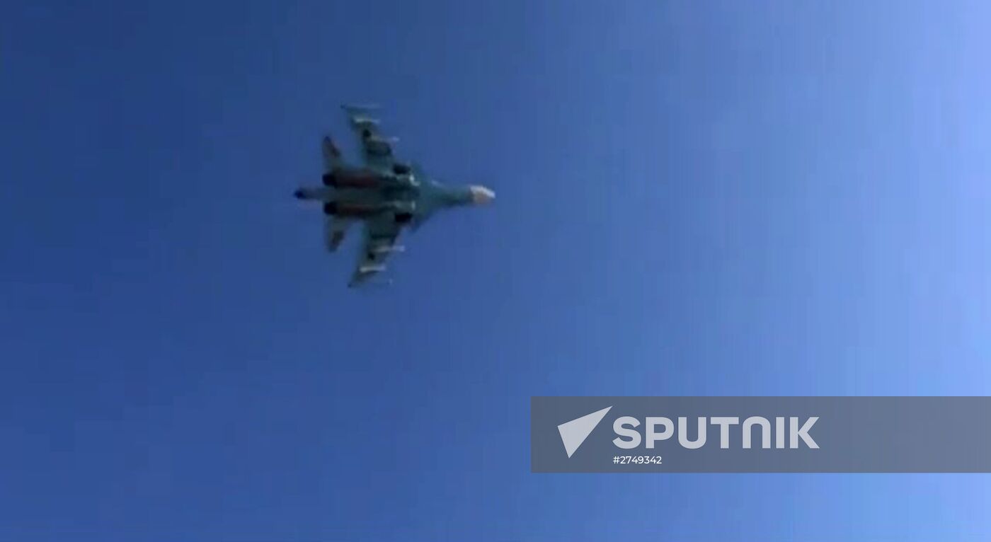 Sukhoi Su-34 Fullback fighter-bombers prepare for and fly combat missions