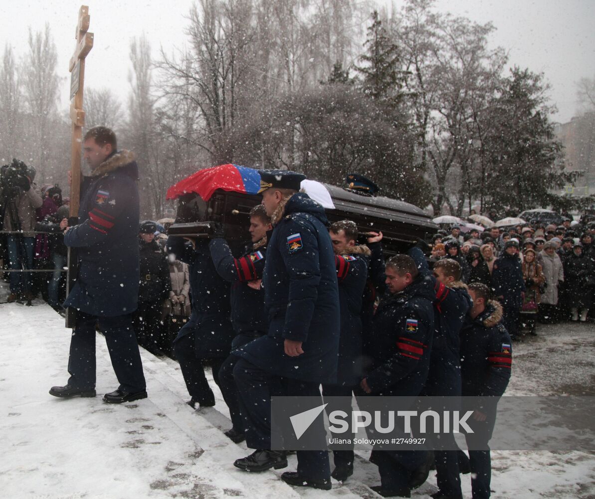 Funeral of pilot Oleg Peshkov killed in Syria