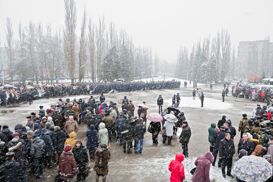 Funeral of pilot Oleg Peshkov killed in Syria
