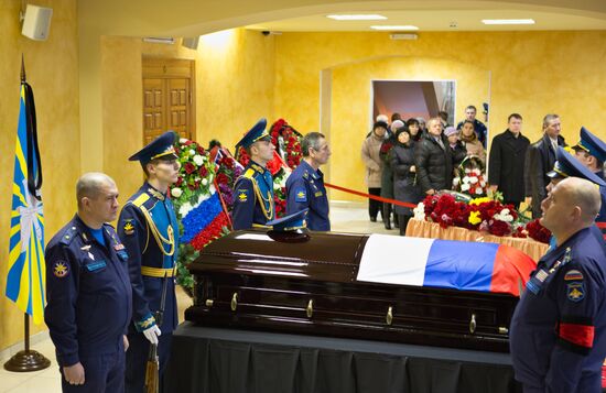 Funeral of pilot Oleg Peshkov killed in Syria
