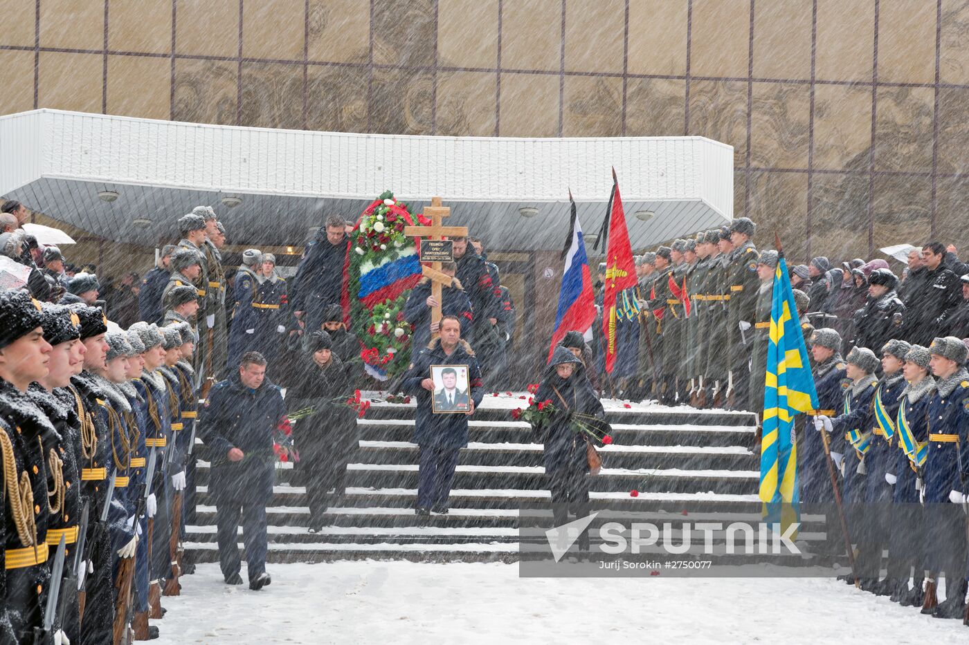 Funeral of pilot Oleg Peshkov killed in Syria
