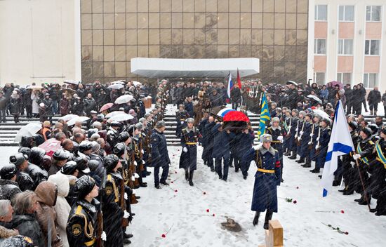 Funeral of pilot Oleg Peshkov killed in Syria