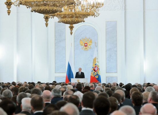 Vladimir Putin delivers annual Presidential Address to Federal Assembly