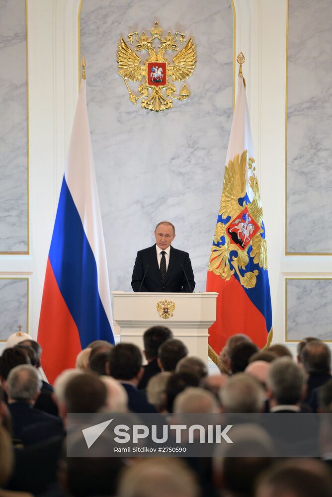 Vladimir Putin delivers annual Presidential Address to Federal Assembly