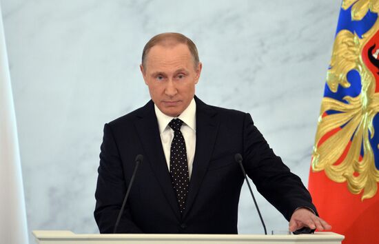 Vladimir Putin delivers annual Presidential Address to Federal Assembly