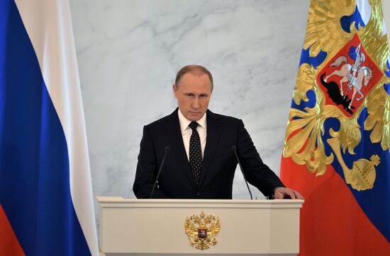 Vladimir Putin delivers annual Presidential Address to Federal Assembly