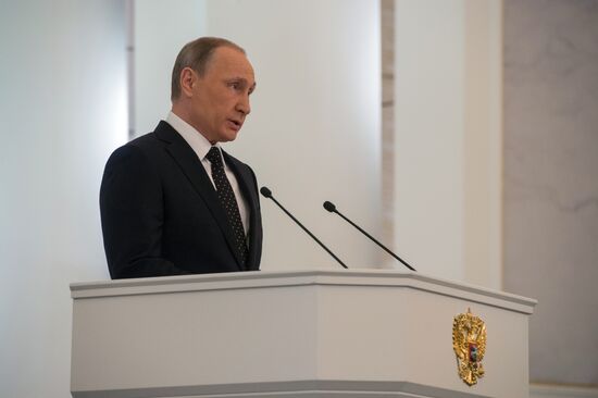 Vladimir Putin delivers annual Presidential Address to Federal Assembly