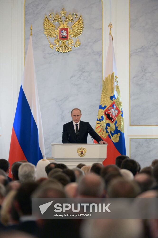 Vladimir Putin delivers annual Presidential Address to Federal Assembly