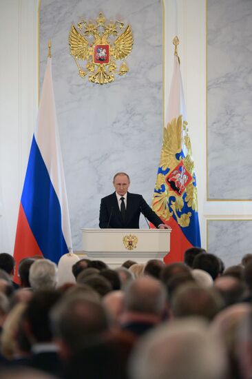 Vladimir Putin delivers annual Presidential Address to Federal Assembly
