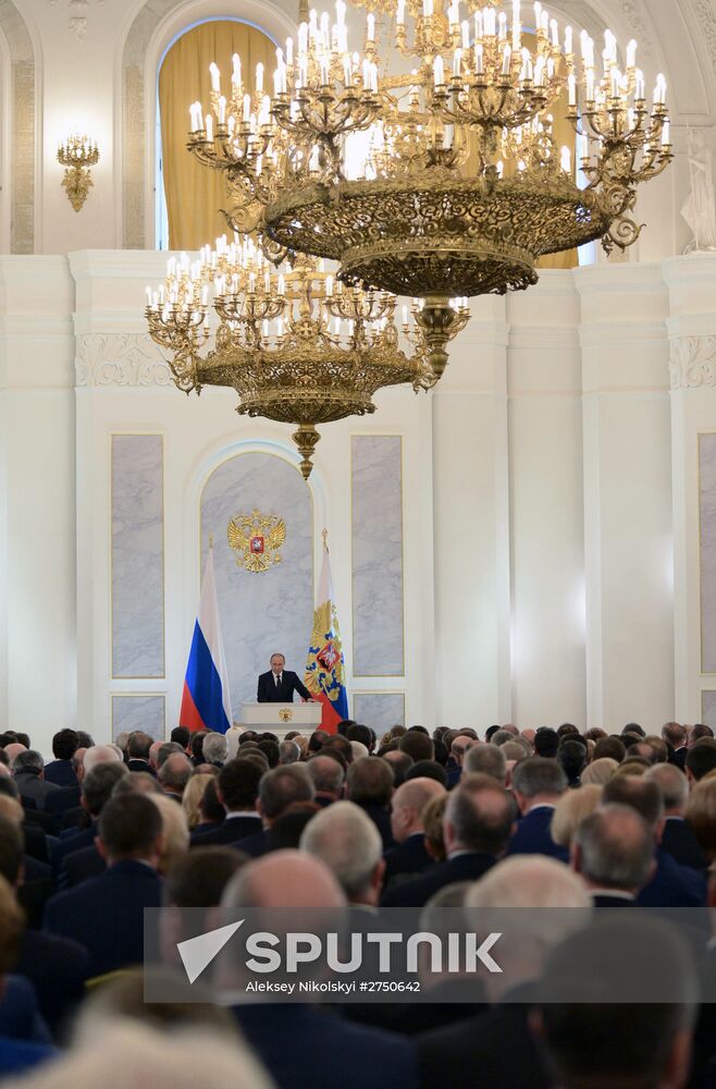 Vladimir Putin delivers annual Presidential Address to Federal Assembly