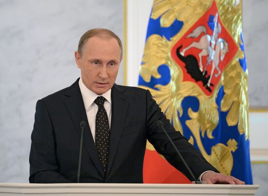 Vladimir Putin delivers annual Presidential Address to Federal Assembly