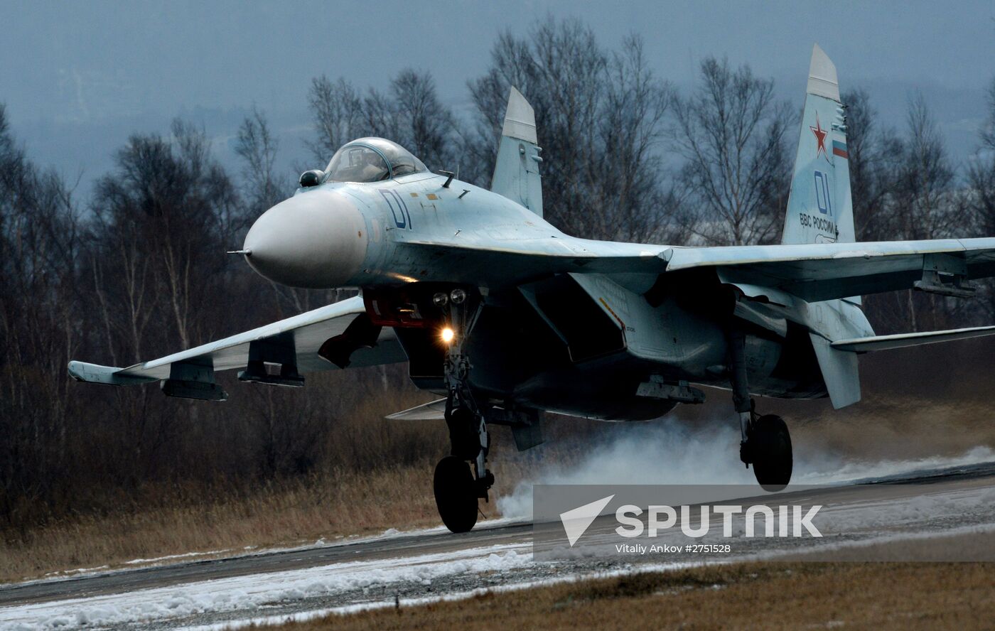 Tactical flight drill by fighter aircraft in Primorye Territory