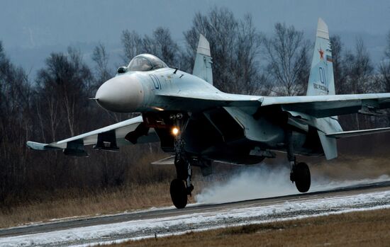 Tactical flight drill by fighter aircraft in Primorye Territory
