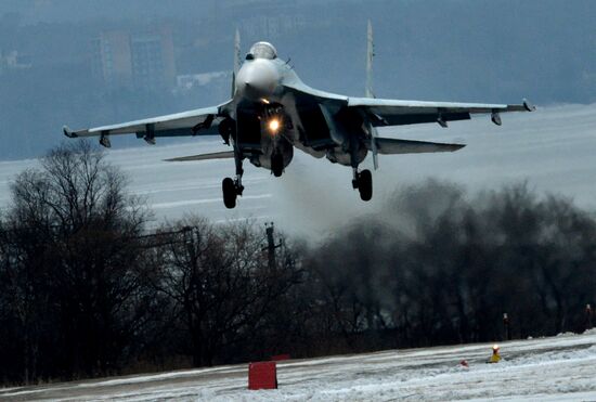 Tactical flight drill by fighter aircraft in Primorye Territory