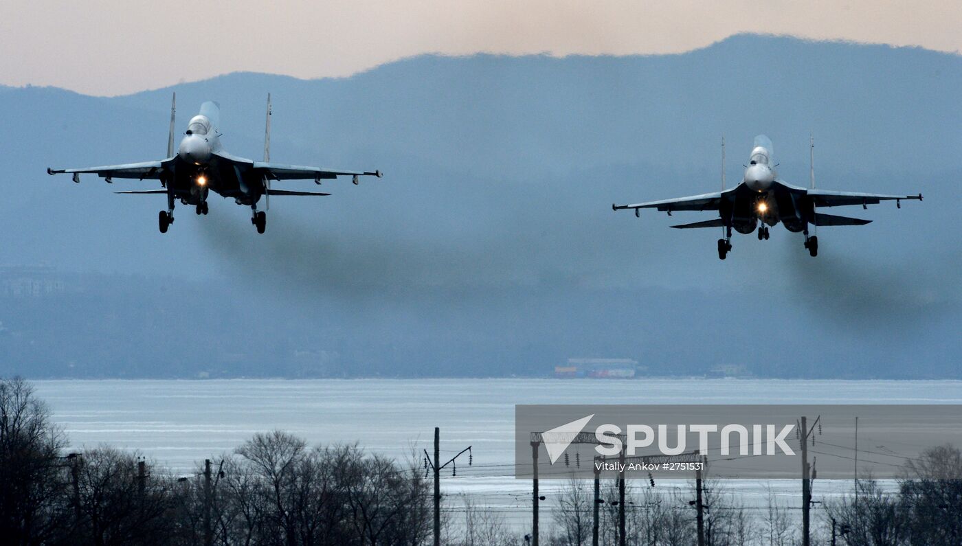Tactical flight drill by fighter aircraft in Primorye Territory