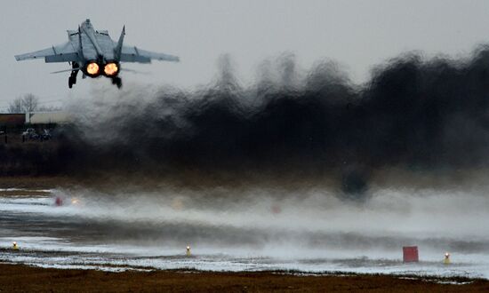 Tactical flight drill by fighter aircraft in Primorye Territory