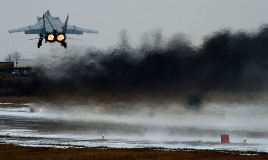 Tactical flight drill by fighter aircraft in Primorye Territory
